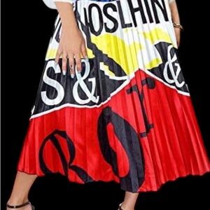 Colorful Graphic Pleated Skirt